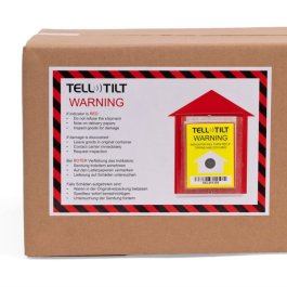 Kippindikator aufgeklebt Kippidentikator mit Hinweisetikett